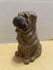 Sitting Shar-Pei Dog Figurine Collectible 7.5” in Tall Plastic , Bark Bark picture