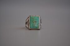 Old Pawn Navajo Sterling Silver Ring - Turquoise Bell Company Size 11 1/4 picture