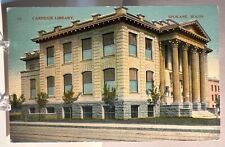 Vintage postcard Carnegie Library Spokane Washington Classic View c1912 picture