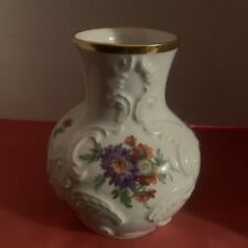 Royal KPM Bavaria Relief Ball Vase Floral Gold Edge Handmade In Germany picture