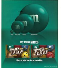 2006 M&M print ad magazine page candy mms M&M's MEGA teal clipping vintage picture