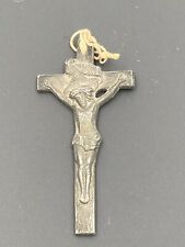 Vintage Crucifix Jesus Cross Pendant Charm Czechia Czech Republic Czechoslovakia picture