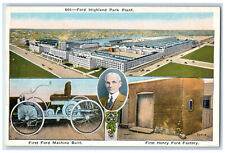 c1920's Ford Highland Park Plant Detroit Michigan MI Multiview Postcard picture