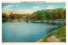 VTG Linen Postcard Fellsmere lake Malden Massachusetts Posted 1947 picture