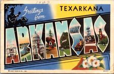 Texarkana AR-Arkansas, LARGE LETTER Greetings Vintage Souvenir Postcard V2 picture