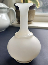 Vintage Bristol Glass Vase In White Satin Glass 5.5 inch Very Fine, Gold Lustre picture