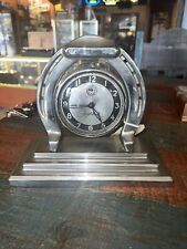 Antique 1920's Lux Clock Co. Art Deco GOOD LUCK Horseshoe Mantel Clock Untested  picture