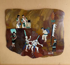 Rare Vintage Stone Mosaic of Native Americans picture
