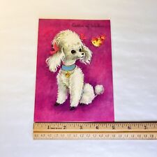 VTG 1960s BIRTHDAY Card POODLE PUPPY DOG “Oodles Of Wishes” Sunshine Cards USA picture