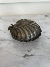 Vintage Brass Clam Shell Condiment Dish Bowl Hinged picture