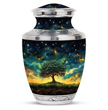 Cosmic Ballet of Celestial Tree Large Modern Urns For Ashes Size 10 Inch picture