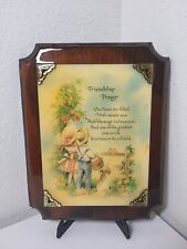 Vintage Friendship Prayer Solid Wood Plaque Wall Hanging Religious 10