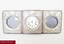 Vintage silver fronted clock / double photo frame, Keyford Frames, London 1990 picture