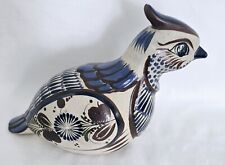 Vintage Mexico Mexican Tonala Handpainted  Pottery Quail Bird Signed Matoes picture