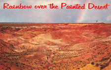Holbrook AZ Arizona, Rainbow Over the Painted Desert, Vintage Postcard picture