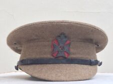 BRITISH ARMY THE KINGS ROYAL RIFLE CORPS KHAKI SERVICE DRESS PEAKED CAP IN SERGE picture