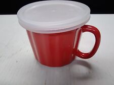 Good Cook Ribbed Red Soup/Coffee Mug With Plastic Lid picture