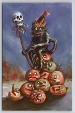 Halloween Matthew Kirscht Heavy Hang The Head Cat Skull JOL 2023 Ltd Postcard MK picture