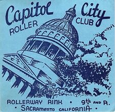 1940s Roller Skating Rink Sticker Capitol City Roller Club Sacramento CA s8 picture