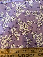 Flour Sack Fabric Vintage Purple White Flower  picture