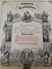 1919 St Louis Missouri Confirmation Certificate in German - Signed 1900’s picture