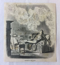 1855 magazine engraving ~ REVERIES OF THE CIGAR picture