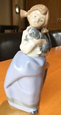 NAO by Lladro Girl holding Puppy Dog Daisa 1987 Porcelain figurine #1029 MINT picture