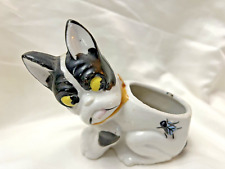 Vintage  Dog Puppy Planter  Boston Terrier Bull Dog Japan fly insect bug 4