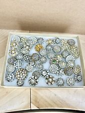 Vintage Rhinestone Crystal Button Lot of 52 Stunning picture