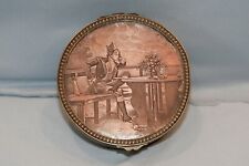Antique 19th C Brass Bronze Snuff Box French Emperor Napoleon Waterloo  picture