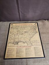 Framed US Civil War Battefields Map 1861-1965 Chronological Antiqued Parchment picture