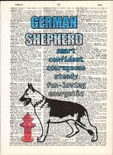 Dog Traits German Shepherd Altered Art Print Upcycled Vintage Dictionary Page picture