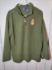 Vtg Pooh Bear Olive Green Fleece 1/4-Zip Pullover Pooh & Piglet Embroidered XL picture