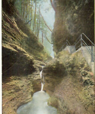 Vintage Postcard Falls of Pluto Stairway Waterfall Mountains Watkins New York NY picture