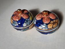 Vintage Tailand Hand Painted Trinket Pot , Set of 2 picture