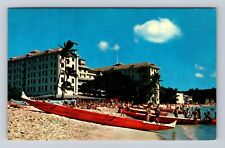 Waikiki HI-Hawaii, Moana Hotel on Beach, Advertising, Antique Vintage Postcard picture