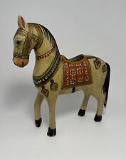 Vintage Carved Wood Hand Painted Horse Statue - Antique picture