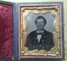 Handsome Gentleman Wearing Floral Patterned Waistcoat 1/16 Plate ambrotype picture