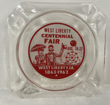 VTG 1962 West Liberty Iowa Centennial Fair Ashtray Muscatine County 1863-1962 picture