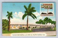 Punta Gorda FL-Glorida, Peace River Motel, Advertising, Vintage Postcard picture