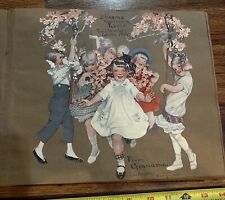 VTG 1914 Story Scrapbook Gifted To Granddaughter Beautiful Cutouts Stories 56pgs picture