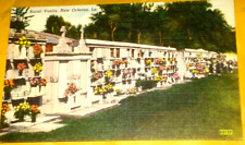 BURIAL VAULTS 1940 New Orleans La Postcard Cemetery picture