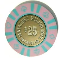 $25 MAYAGUEZ HILTON INTL Hotel CASINO Pink Blu Chip Puerto Rico Bud Jones coin picture