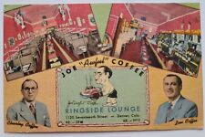 Denver CO postcard Vtg Joe Awful Coffee Ringside Lounge Comic Boxer 7th St 1950 picture