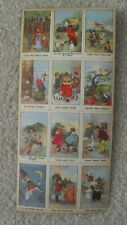 Rare Uncut Sheet of 12 1919 Mayfair Novelty Nursery Rhymes Cards picture