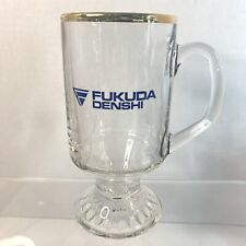 Vintage Fukuda Denshi Wine Glass/Cup Advertising Beer Stein Gold Rim RARE picture