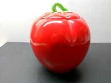 1940s VINTAGE THE PANTRY PARADE TOMATO Shaped Cookie JAR Bright RED  USA picture