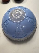 Vintage Ceiling Fixture Light Shade Cover Frosted Blue 3 Hole Light Shade picture