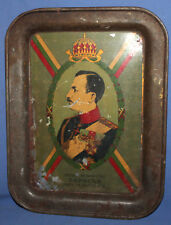 Antique metal litho serving tray Bulgarian King Boris 3rd picture