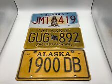 Lot of 3 Alaska License Plates Standing Bear & Last Frontier picture